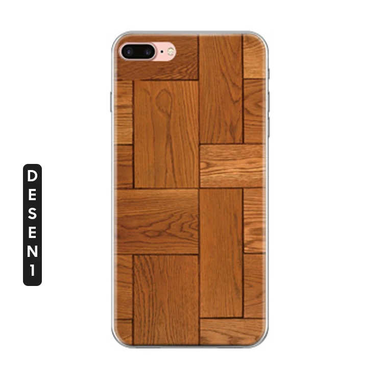 İPhone 7 PlusİPhone 8 Plus Mermer Desenli Soft Silikon Kılıf-(5775)