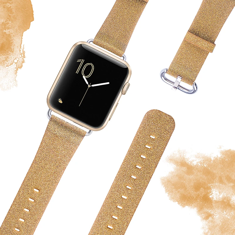 Ally Apple Watch 7-8 45mm 6-5-4 44mm Kordon Kayış Deri İnce Sim İşlemeli 3-2-1 42mm-(5775)