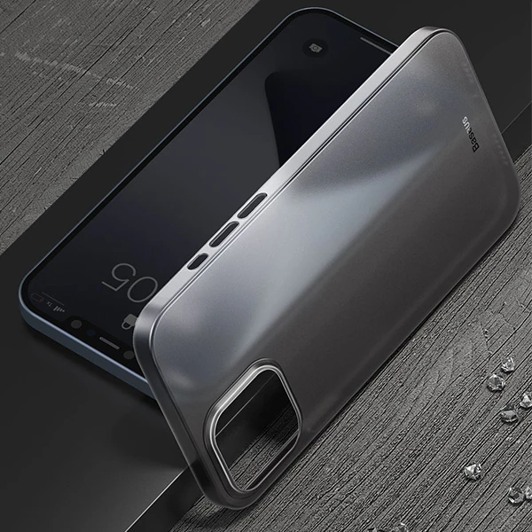 Baseus Wing Case İPhone 12 Pro 6.1 Kılıf Ultra İnce Lux Mat Şeffaf Kılıf-(5775)