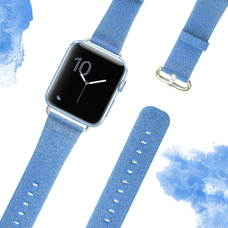 Ally Apple Watch 7-8 45mm 6-5-4 44mm Kordon Kayış Deri İnce Sim İşlemeli 3-2-1 42mm-(5775)