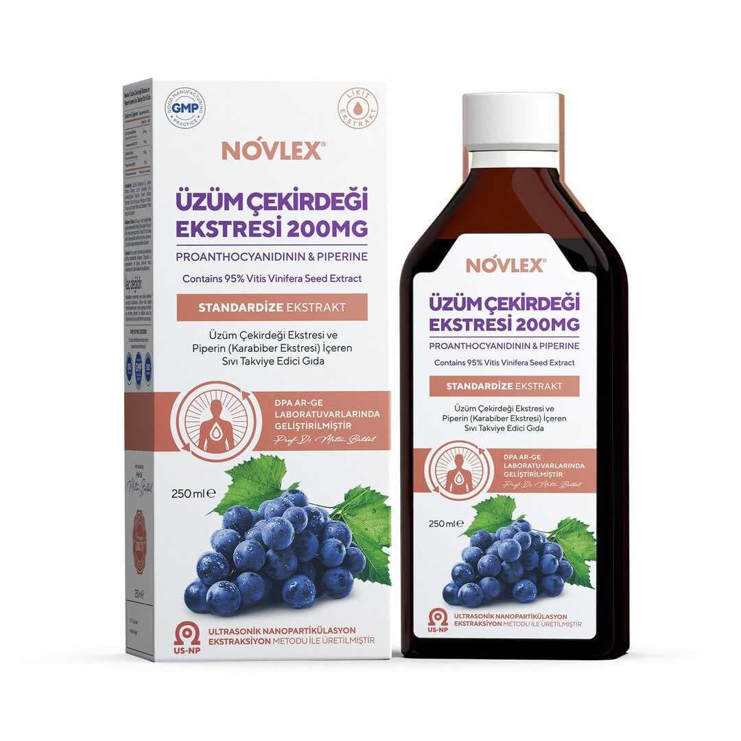 Novlex Üzüm Çekirdeği Ekstresi ve Piperin 250 ml