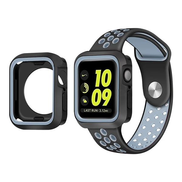 Ally Apple Watch 4 40mm N-Style Çift Renk Silikon Kılıf-(5775)