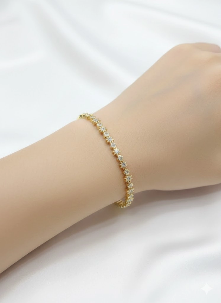 Cm Taşlı Yıldız Tasarımlı  Bileklik