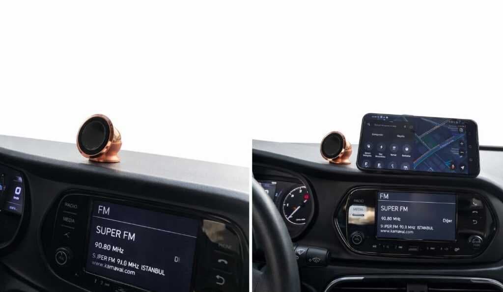 Metal Telefon Tutucu Torpidoya Yapışan Mıknatıslı