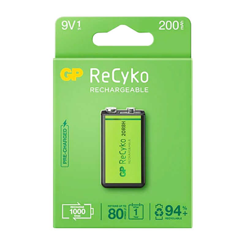 GP RECYKO 9 VOLT 200 MAH NI-MH ŞARJLI PİL GP20R8H-2E1-(GPRHV208R075) (4767)