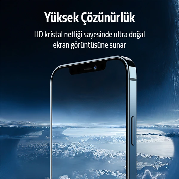 İPhone 12 Pro 2İN1 Full Glue Tempered Cam Ekran Koruyucu +Kamera Lens Set-(5775)