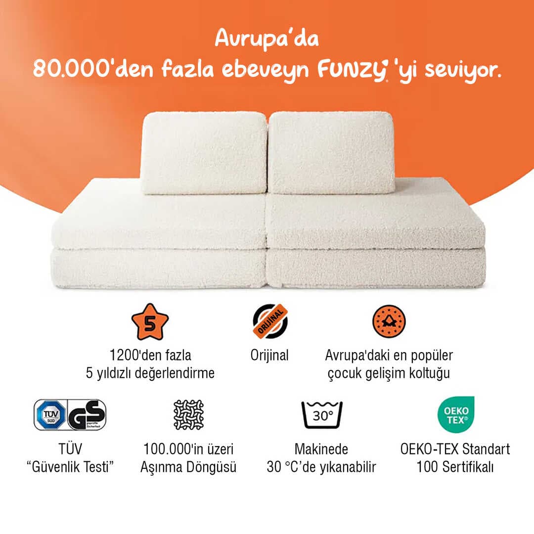 FUNZY Mini Funzy Oyun Parkuru çocuk Kanepesi seti Modüler, Yaratıcı, Yer Tasarruflu & Oeko Teks 100