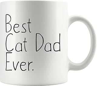 prit dore Cat Lover Gifts Uique Cat Dad Gift Birthday Cat Dad Best Cat Dad Ever Mug Father's Day Gift Pet Ower Rescue Gift Coffee Mug Tea Cup White