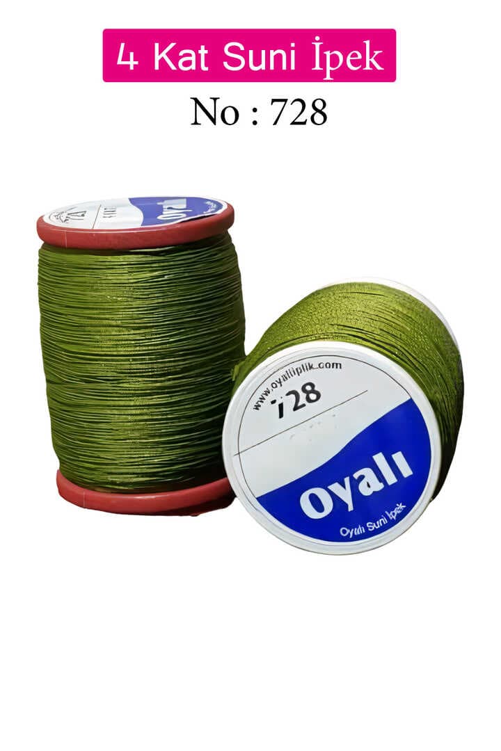 Oyalı 4 Kat Suni İpek İplik İğne Oyası Boncuk İpi Tığ Oyası No:728