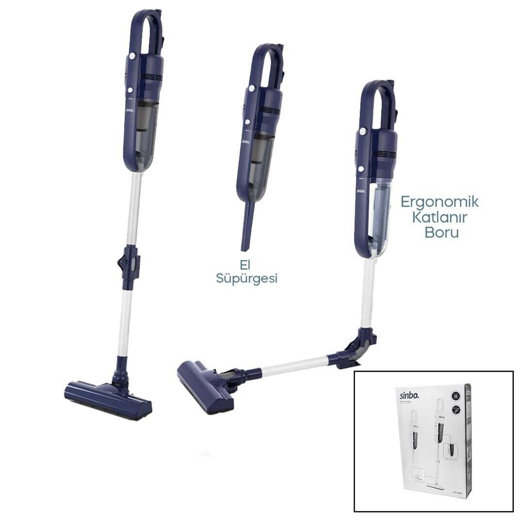 SİNBO SVC-8625 DİKEY ELEKTRİKLİ PRATİK SÜPÜRGE ERGOMİK KATLANABİLİR BORU - ESNEK HAREKET 600W MOTOR - 3 HEPA FİLTRE (5430)