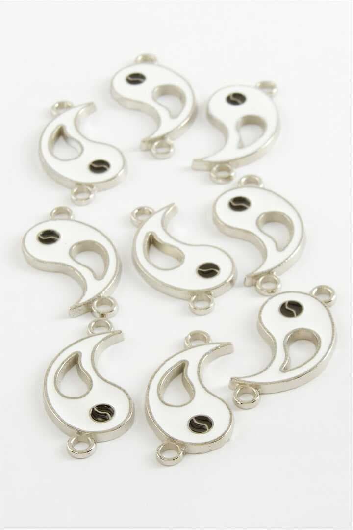 Yin Yang Çift Kulp Mineli Bileklik ve Kolye Ucu Aparatı 1 Adet