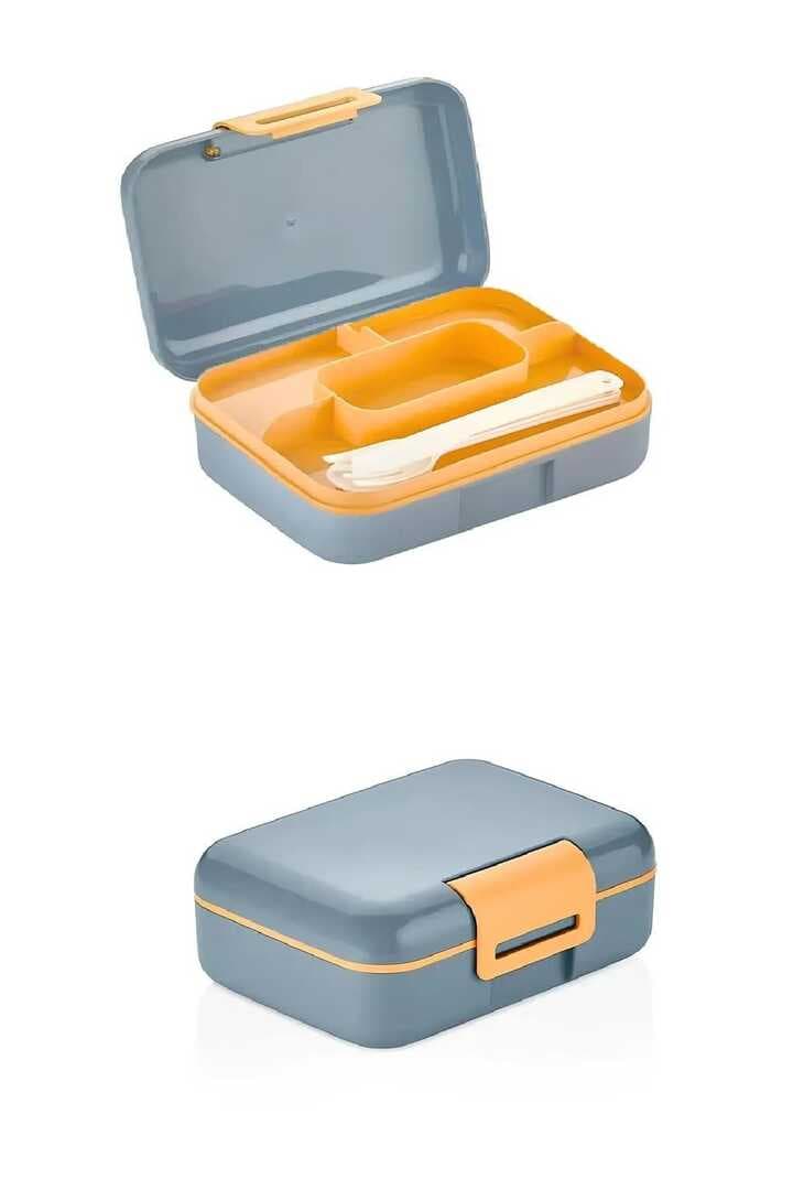 Meyve Suyu Bölmeli - Tabaklı Beslenme Kabı  Diyet Kabı -Çatal Bıçak Kaşık Dahildir (477477)