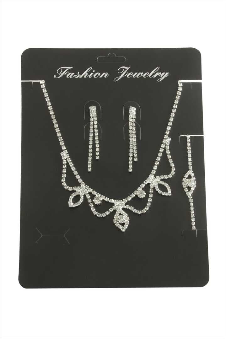 Oval Taşlı Set Kolye