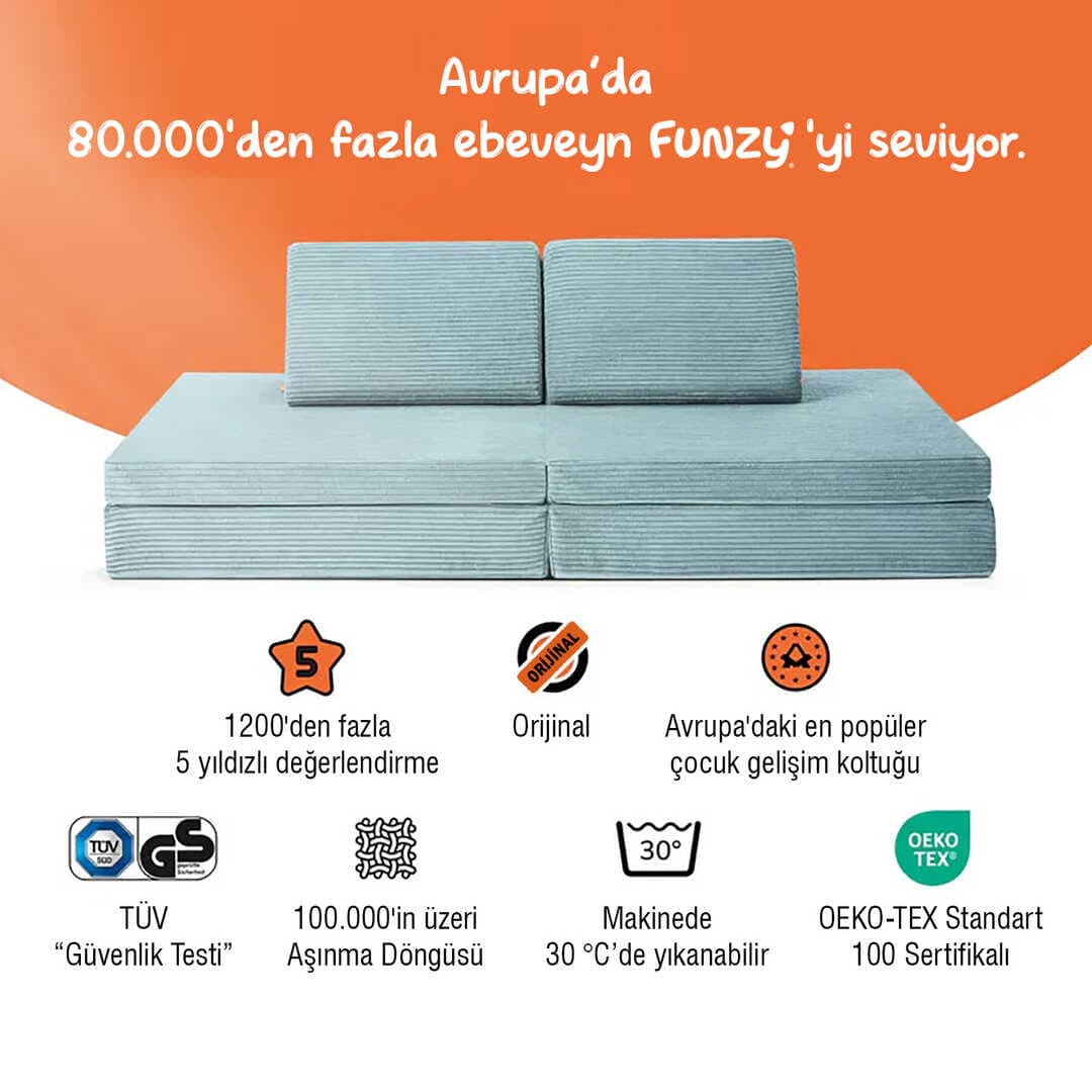 FUNZY Mini Funzy Oyun Parkuru çocuk Kanepesi seti Modüler, Yaratıcı, Yer Tasarruflu & Oeko Teks 100