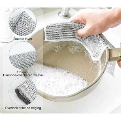 Islak ve Kuru Çok Amaçlı Tel Bulaşık Yıkama Bezi