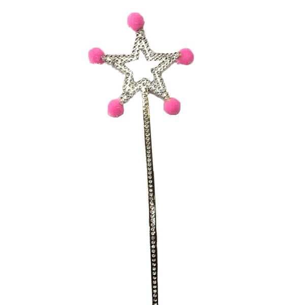 Nessiworld   Pembe Ponponlu Yıldız Peri Asası 1 Adet