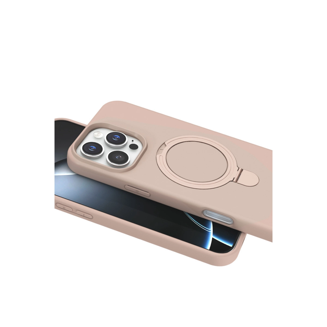 Apple İphone 16 Pro Regal Magsafe Standlı Kapak - Çöl Titanyum