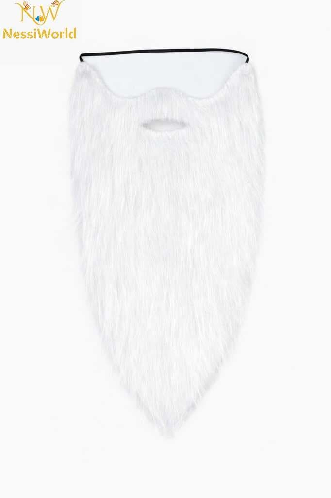 Beyaz Renk Lastikli Uzun Takma Sakal 40 cm