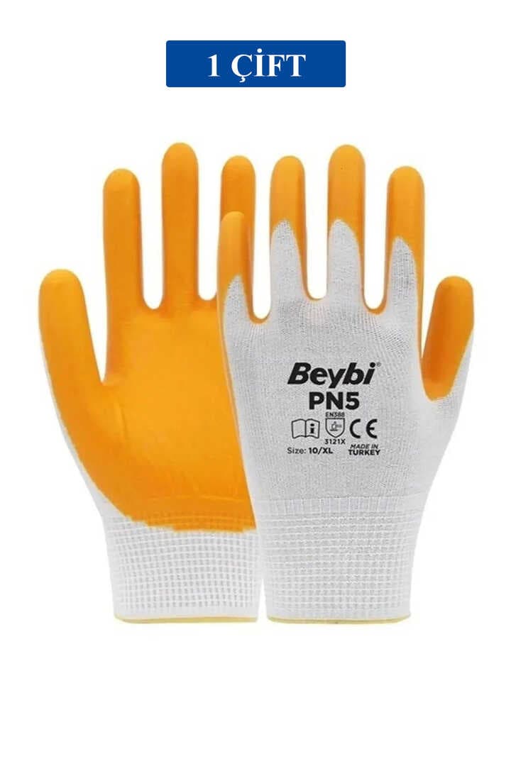 Pn5 Sarı Iş Eldiveni Polyester Örme Nitril Beybi Royaleks Group - 1 Çift