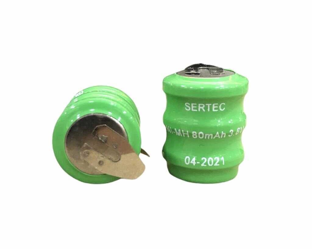 3.6V 3S1P 80 Mah 2 Pin NI-MH Buton Pil (477477)