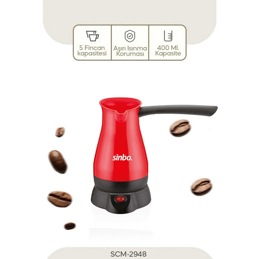 ELEKTRİKLİ CEZVE PLS. TÜRK KAHVE MAKİNE ÇELİK GİZLİ REZİSTANS 700W 5 FİNCAN - 400ML SCM-2948 (5430)