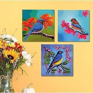 GAAGART 3'lü Kare Kavas Tablo Seti Yüksek Kalite Rekli Serçeler 50 x 50 gartM2019