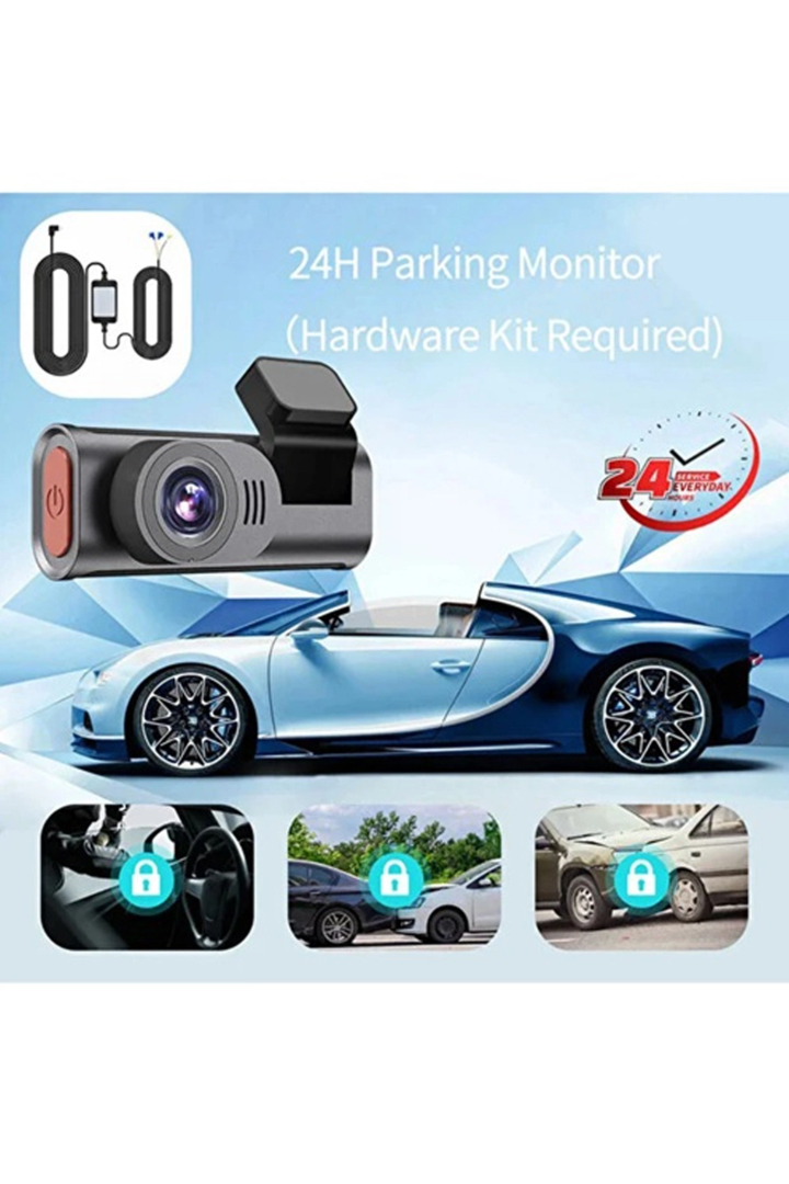 4k Wifi Çift Kameralı Araç Kamerası Gece Görüşlü G-sensörlü Dash Cam 170 Derece