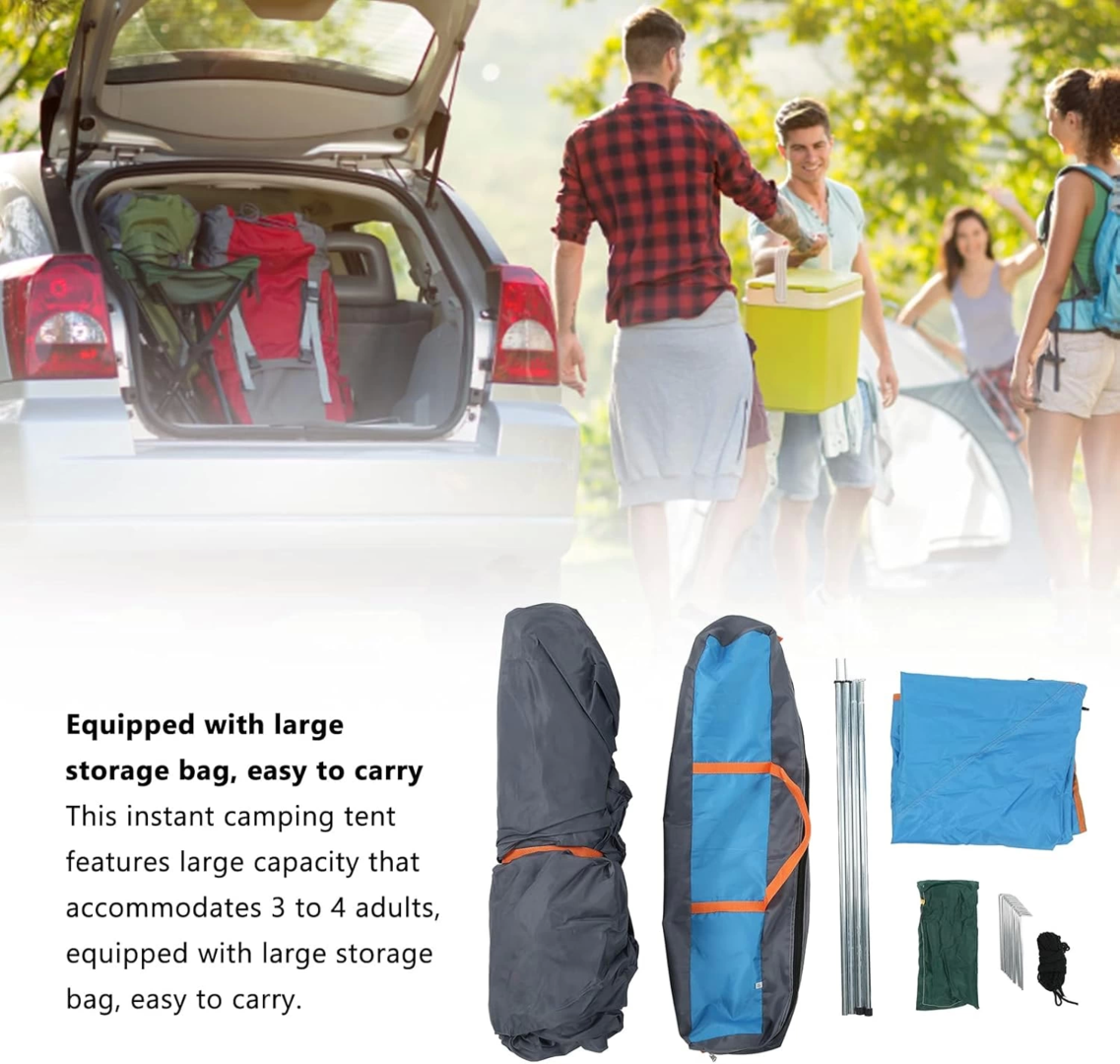 Tam Otomatik Su Ve Rüzgar Geçirmez Gölgelikli Tenteli 8 Kişilik Kamp Çadırı 270*270*180cm