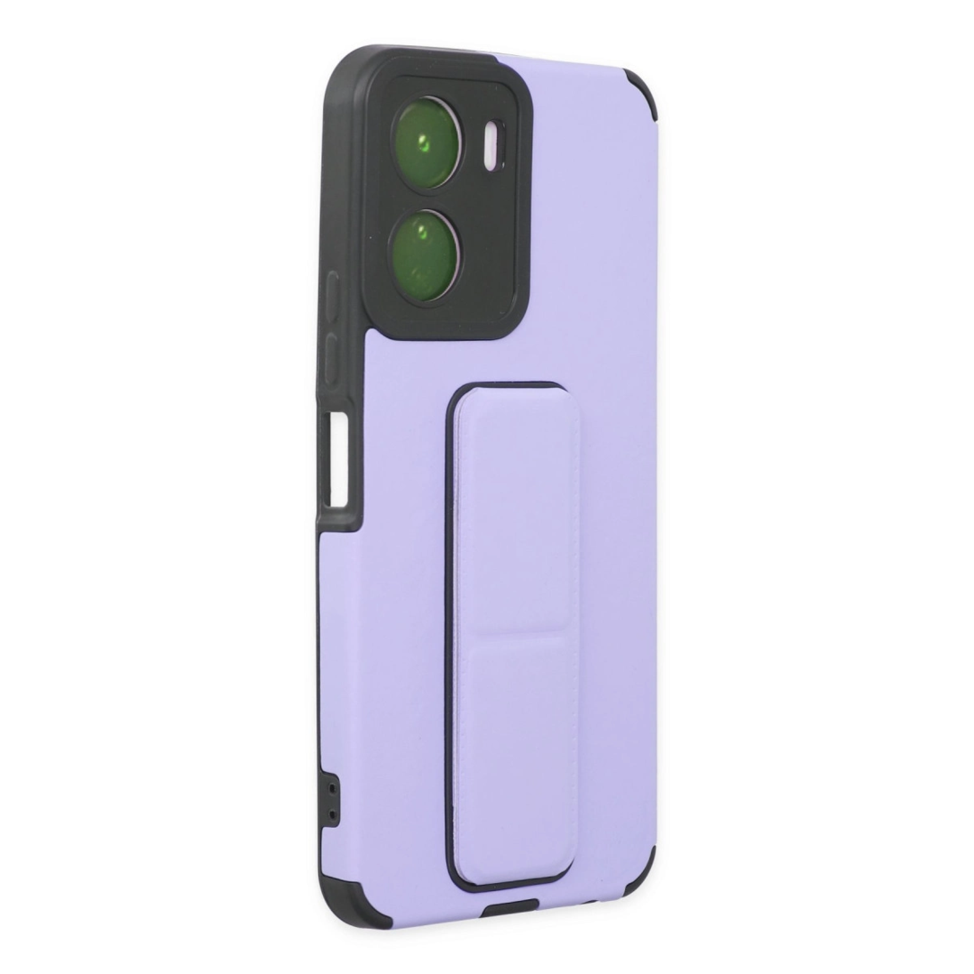 Vivo Y16 Kılıf Mega Standlı Silikon - Lila