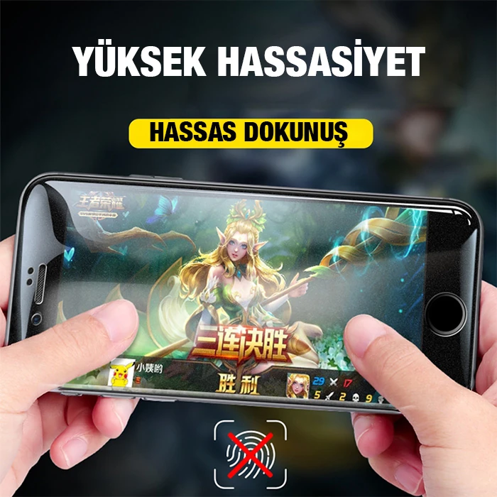 ALLY iPhone 13 -13 Pro 6.1inç Full Glue Matte Tempered Cam  Ekran Koruyucu-(5775)