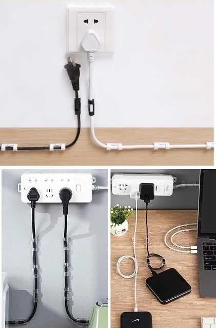 Nessiworld 20'li Yapışkanlı Kablo Sabitleyici Şeffaf Klips