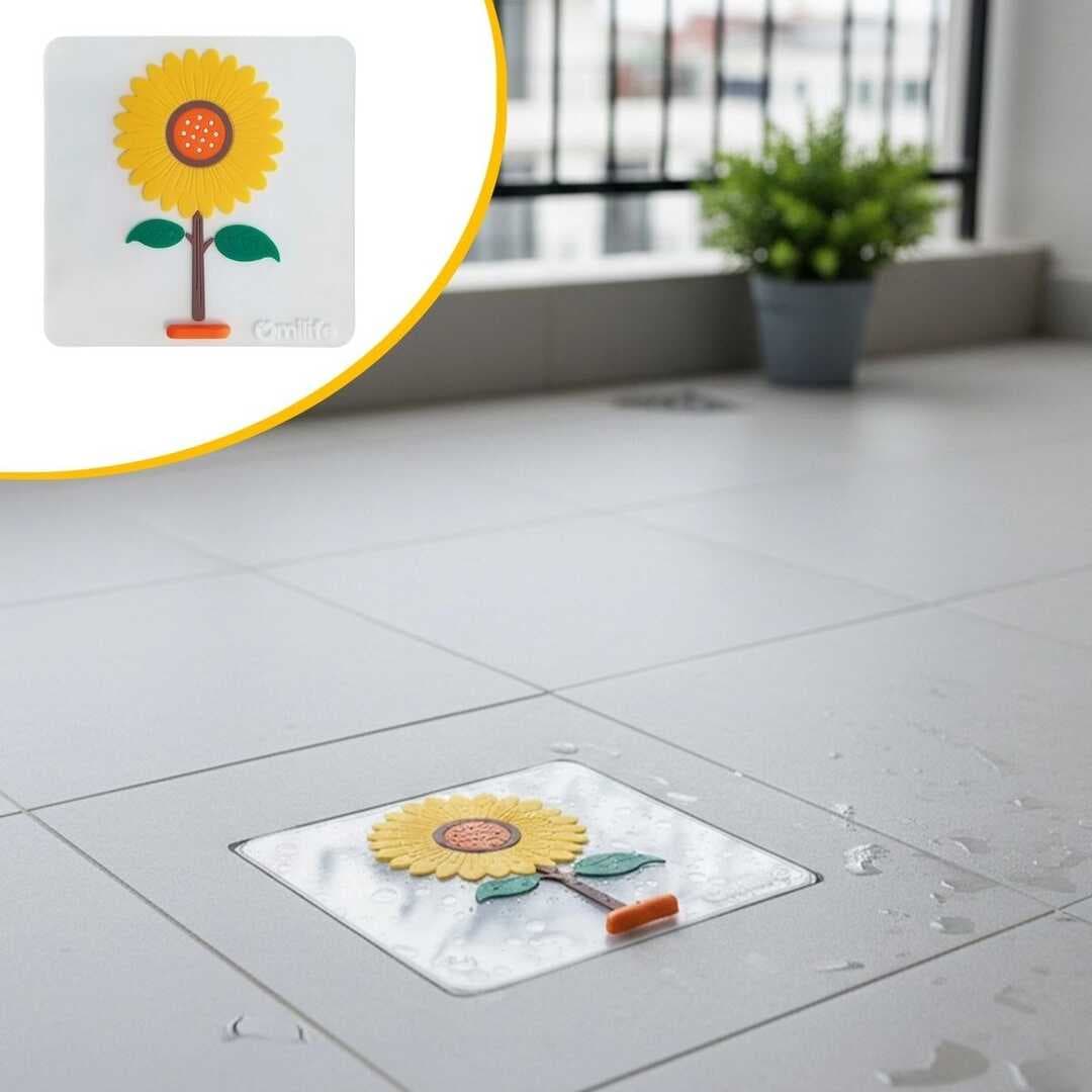 Ayçiçeği Tasarımlı Gider Koku Önleyici – Silikon Lavabo Gider Matı (5430)