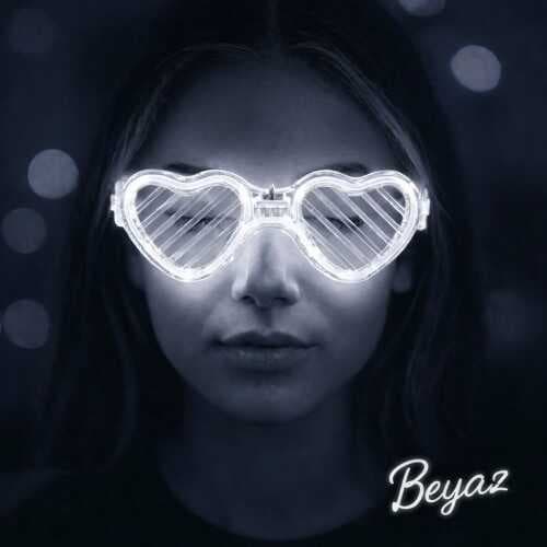 Beyaz LED Işıklı Kalp Gözlük – 3 Modlu Parti &amp; Glow Gözlüğü