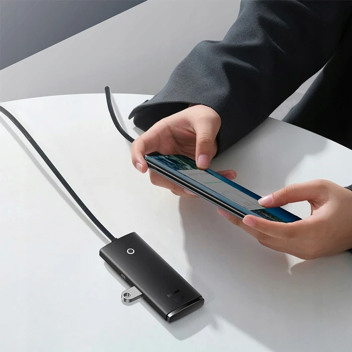 Baseus Lite Series 4 Portlu Type-C to USB 3.0 HUB Adaptör 25cm-(5775)