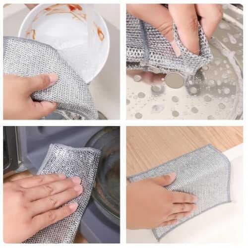 Islak ve Kuru Çok Amaçlı Tel Bulaşık Yıkama Bezi