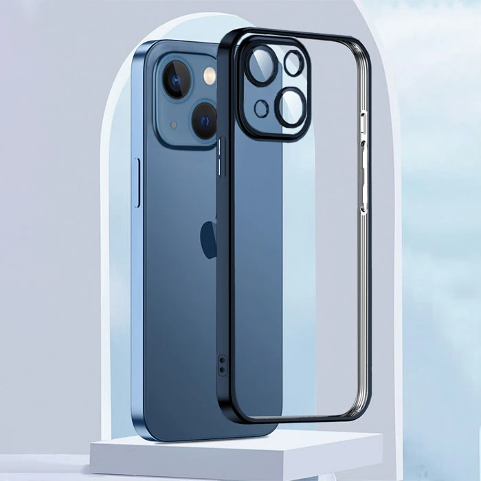 ALLY Fashion Series iPhone 13 6.1inç Kılıf Renkli Kenar Lazer Çerçeveli Silikon Kılıf-(5775)