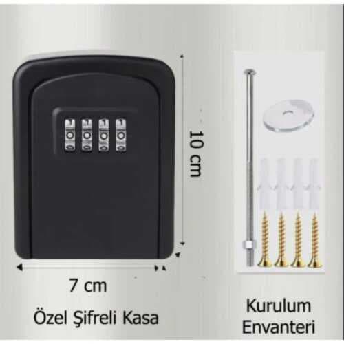 Siyah Şifreli Anahtar ve Eşya Saklama Güvenlik Kasası