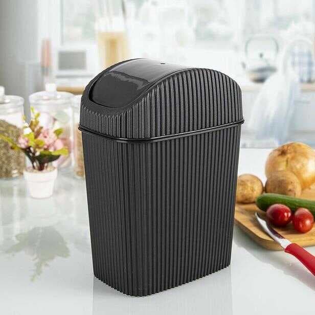Döner Kapaklı Mini Çöp Kovası 2.5 LT - SIYAH (477477)