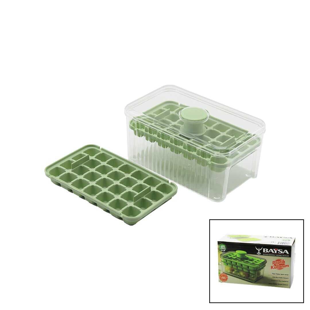 28+28=56LI KÜP ŞEKİL HAZNELİ=MİKA KRİSTAL BUZLUK 2İN1 KAPAK KULPU=KULP - KULPA BAS=BUZ DÜŞÜR (5430)