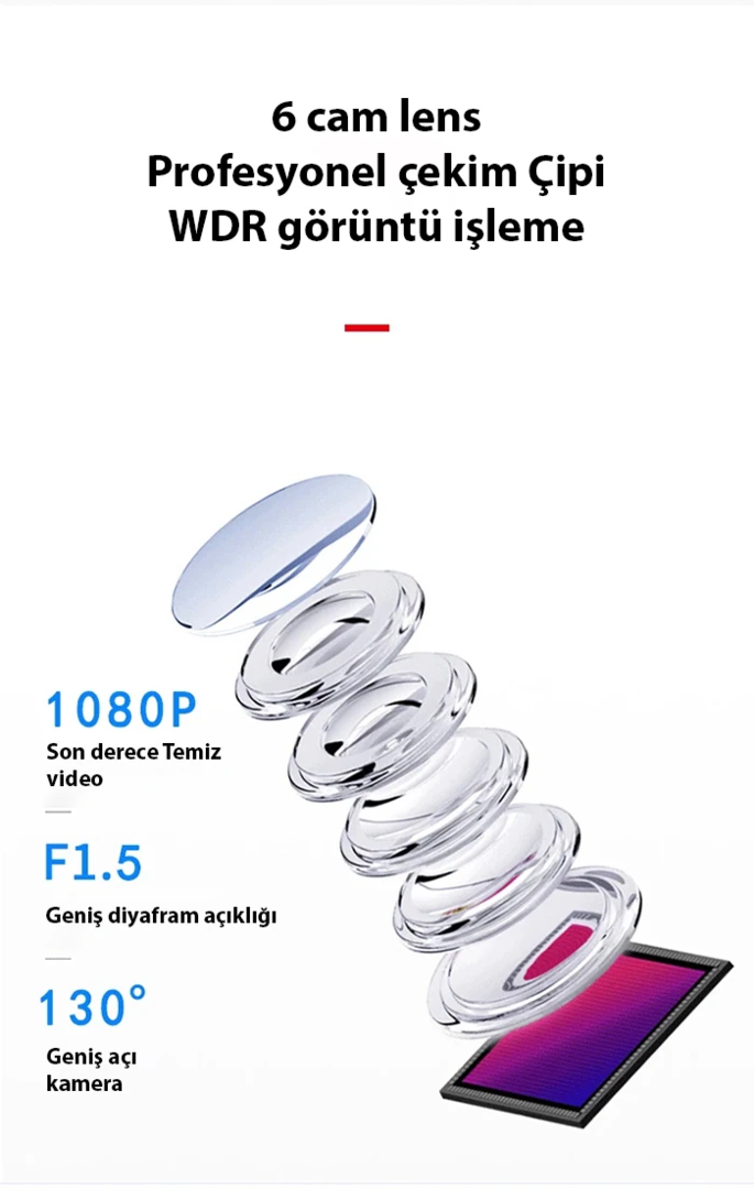 ALLY Q3 Geniş Açılı Gece Görüşlü HD WiFi Araç Kamerası DVR-(5775)