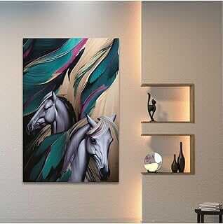 GAAGART Tekli Dikey Kavas Tablo Kaliteli Moder Çizim At Görseli 70 x 100 gartM6855