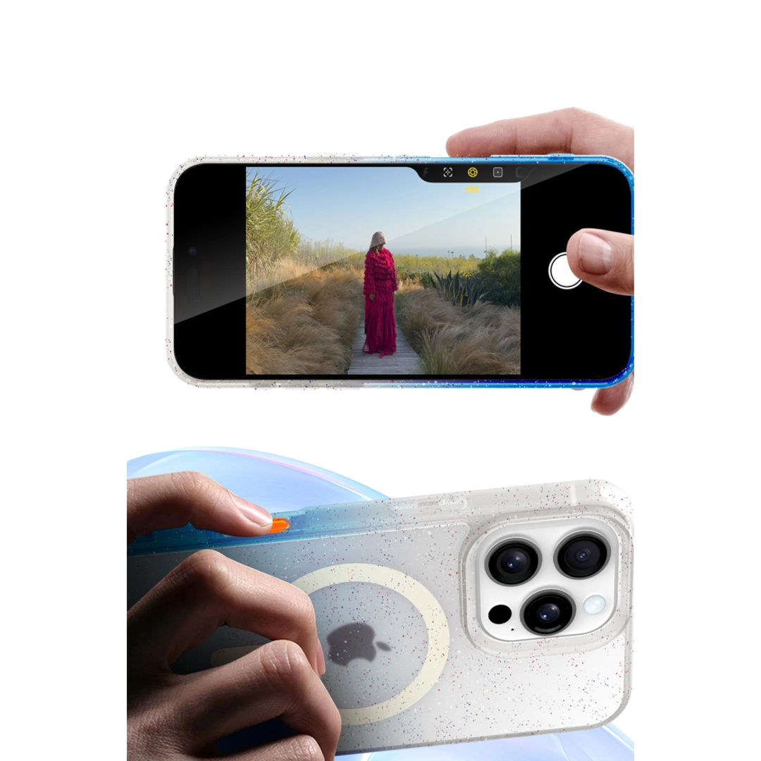 Apple İphone 16 Pro Pummel Shiny Magsafe Kapak - Mor