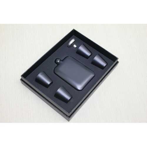 4 Shot Bardaklı Matara Seti Siyah