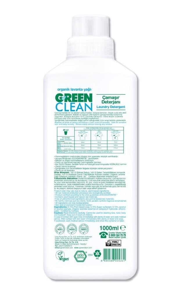 Nessiworld Green Clean Bitkisel Çamaşır Deterjanı 1000 ml (20 Yıkama)