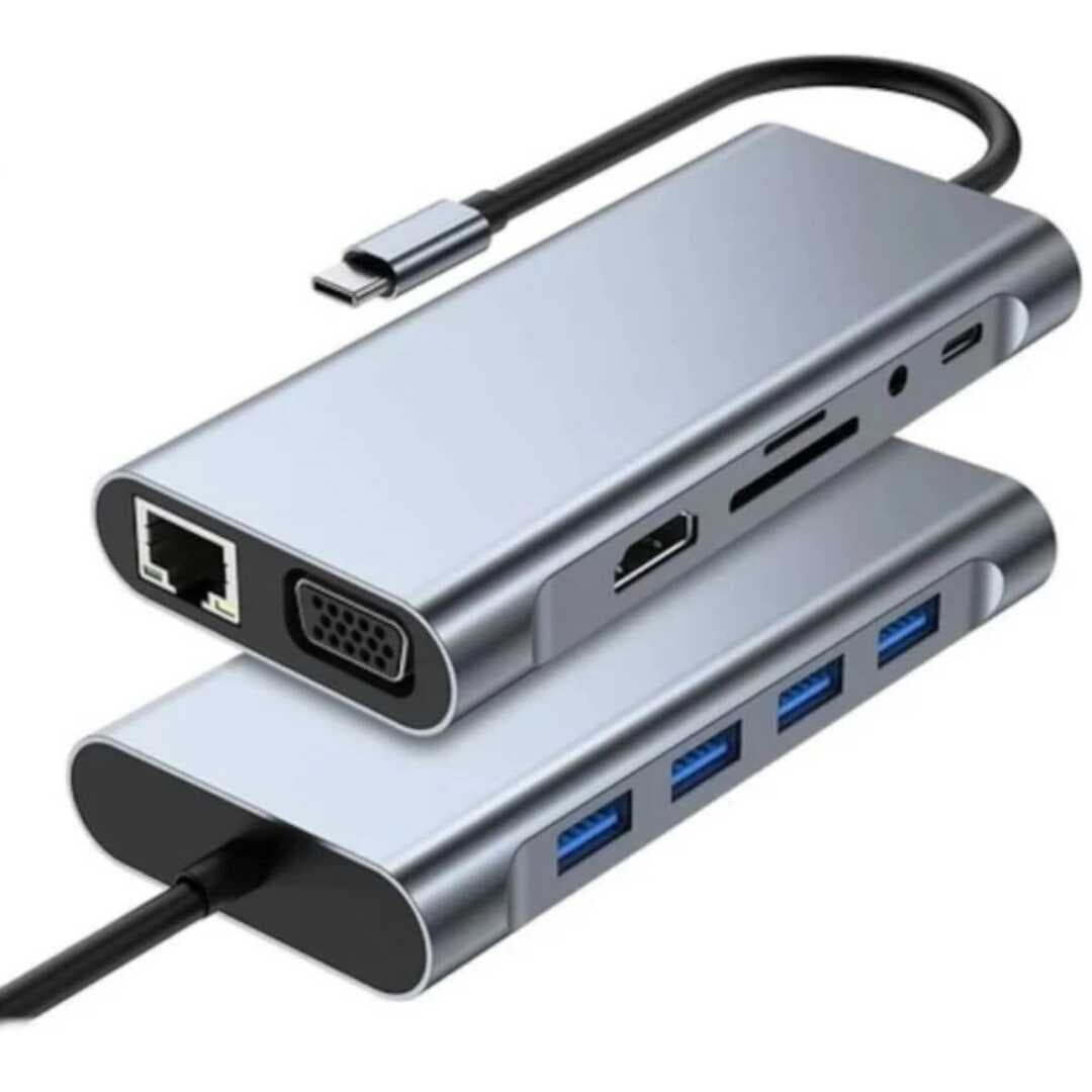 8in1 Type-C Çoklayıcı Hub HDMI 4K USB 3.0 SD TF Kart RJ45 Ethernet Dönüştürücü Adaptör (5430)