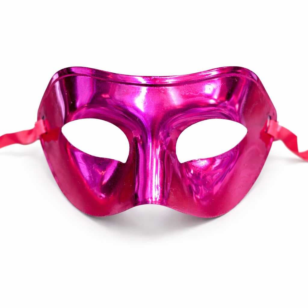 Metalize Parlak Parti Maskesi Pembe Renk 16x7 cm (5430)