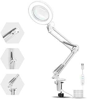 Valkyrie Katlaabilir Ayarlaabilir LED Işıklı Masaüstü Büyüteç Siyah