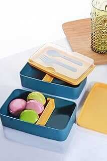 Porsele Diyarı 2 Katlı Mikrodalga Uyumlu Yemek Saklama Kabı Besleme Kutusu Sporcu Öğreci Okul İşyeri Sefer Tası YEŞİL