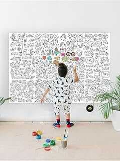 (21324) Uicor, Tek Boyuzlu At Eğitici Dev Boyama Kağıdı, Çocuklar Içi Aktivite Boyama Rulosu (90x130cm)