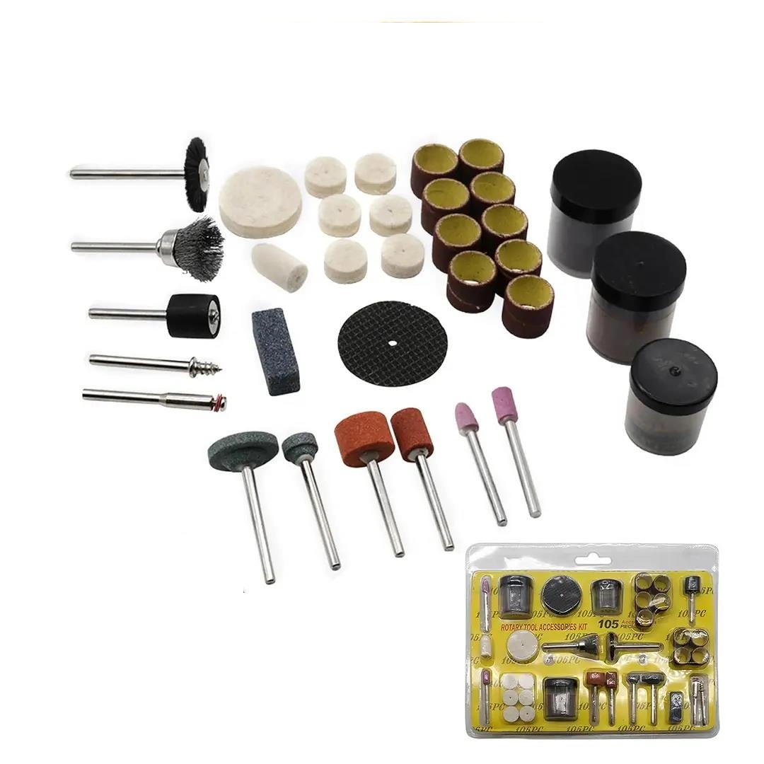 Gravür Seti 105 Parça Matkap Dramel Makine Uyumlu Kalıpçı Taşlama Zımparalama Polisaj Fırçalama Seti